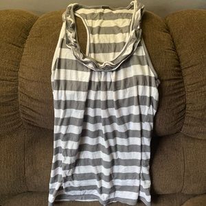 Gray and White Tank Top